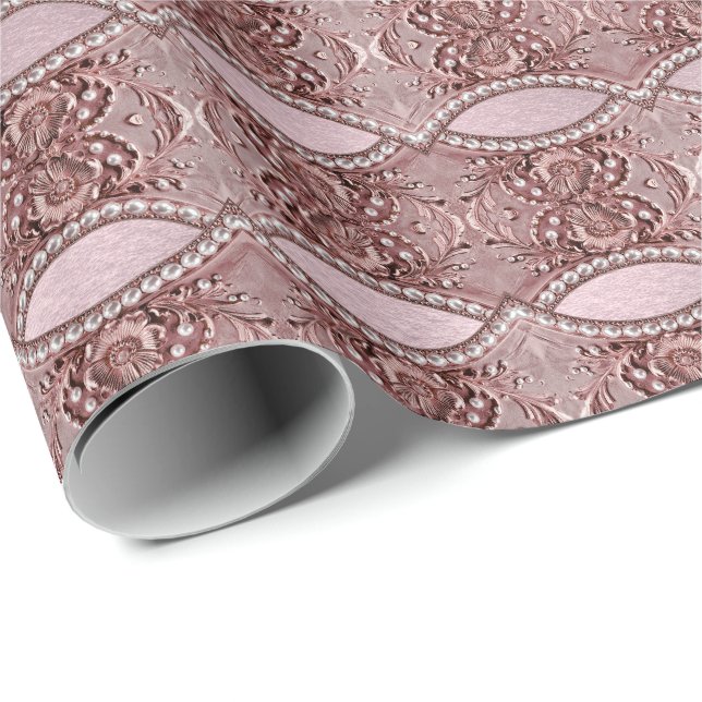 Pink Flower Wrapping Paper (Roll Corner)