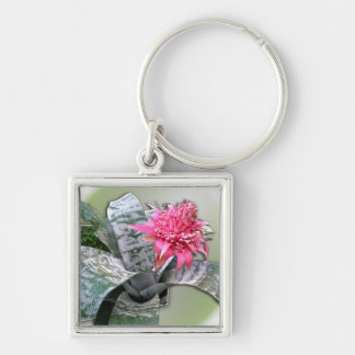 Pink Flowered Bromeliad Key Ring