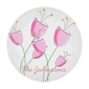Pink Flowerfield Cutting Board