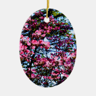 Pink flowering Dogwood tree Ceramic Tree Decoration