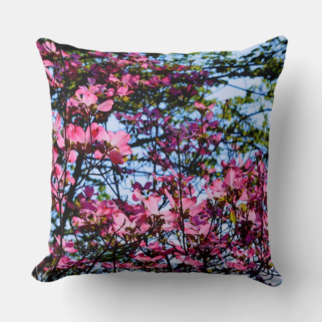 Pink flowering Dogwood tree Cushion (Front)