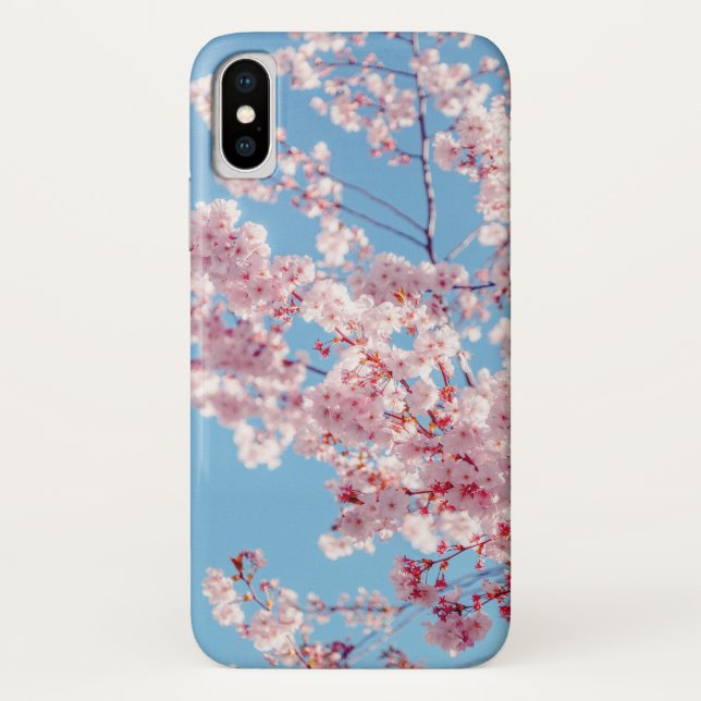 Pink Flowering Japanese Cherry Blossoms Case-Mate iPhone Case (Back)