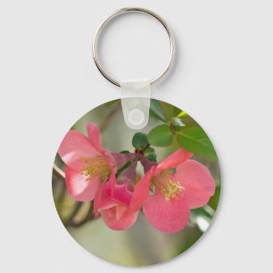 Pink Flowering Quince Glow Key Ring