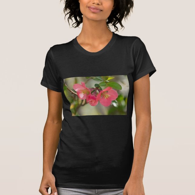 Pink Flowering Quince Glow T-Shirt (Front)