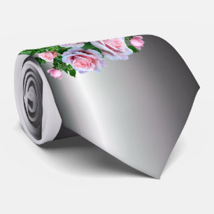Pink Flowering Rose Tie