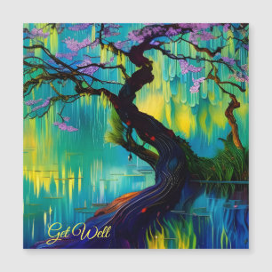 Pink Flowering Tree over Water Get Well