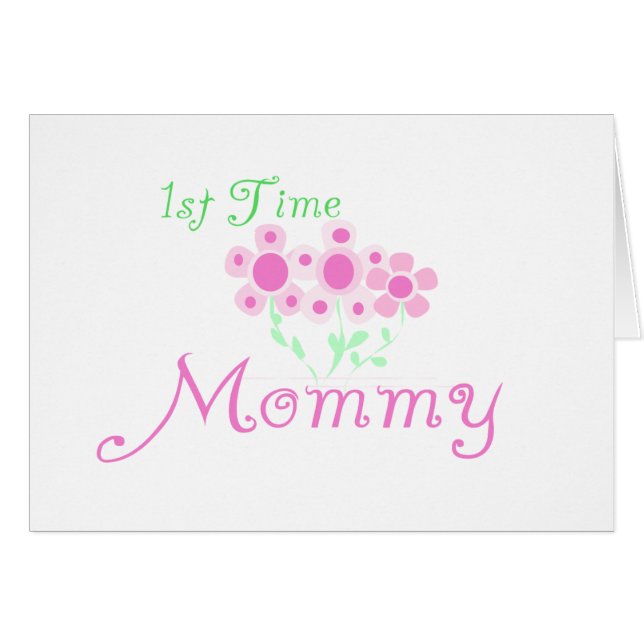 Pink Flowers 1st Time Mummy tshirts and Gifts (Front Horizontal)