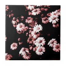 Pink Flowers #4250 Ceramic Tile