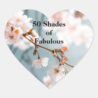 Pink Flowers 50 Shades of Fabulous Heart Sticker