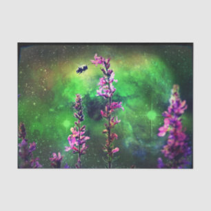 Pink Flowers And Bee Against the World Tissue Paper