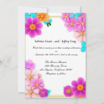Pink Flowers and Butterflies Wedding