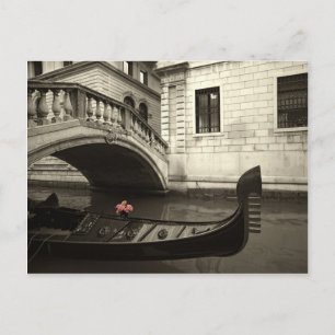 pink flowers and gondola postcard