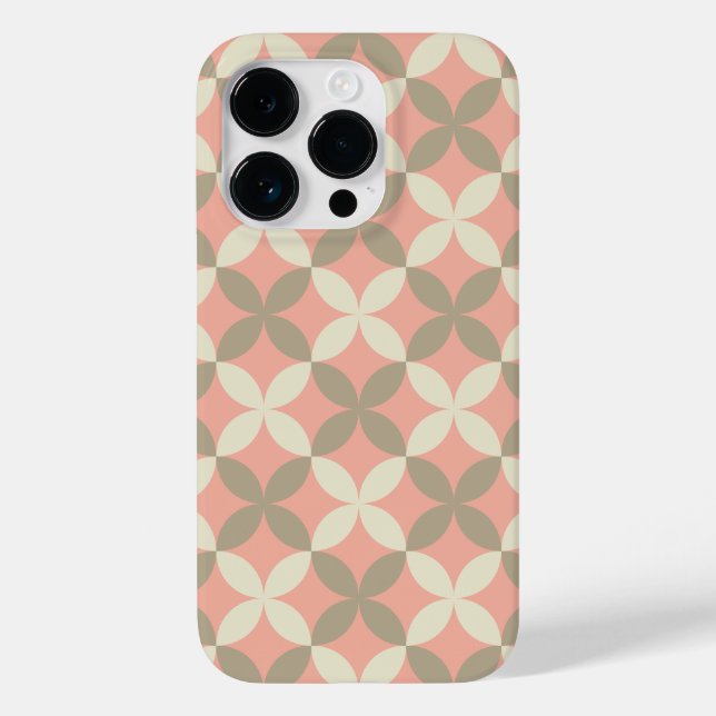 pink flowers and grey leaves patterned Case-Mate iPhone case (Back)