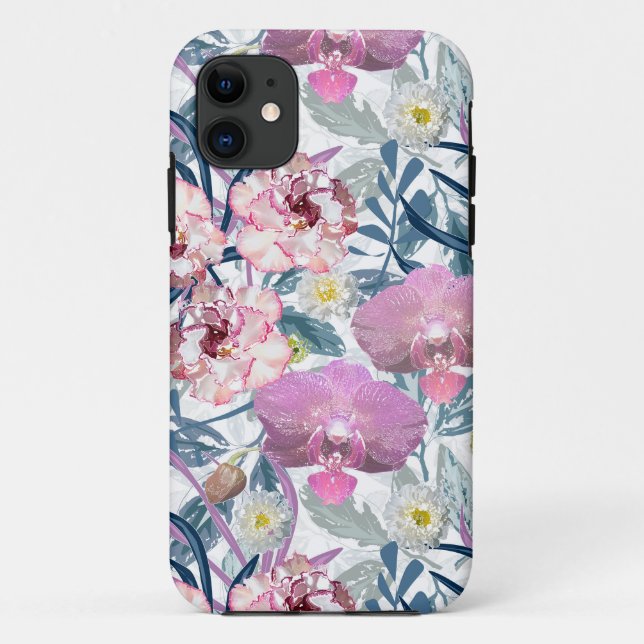 Pink flowers and orchid.  Case-Mate iPhone case (Back)