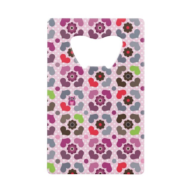 pink flowers and owls pattern (Front)