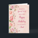 Pink Flowers Aunt Birthday Card<br><div class="desc">A beautiful card for your aunt on her birthday with pastel pink flowers and rose gold effect details.</div>