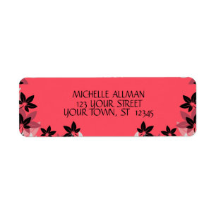 Pink Flowers Avery Label Return Address Label