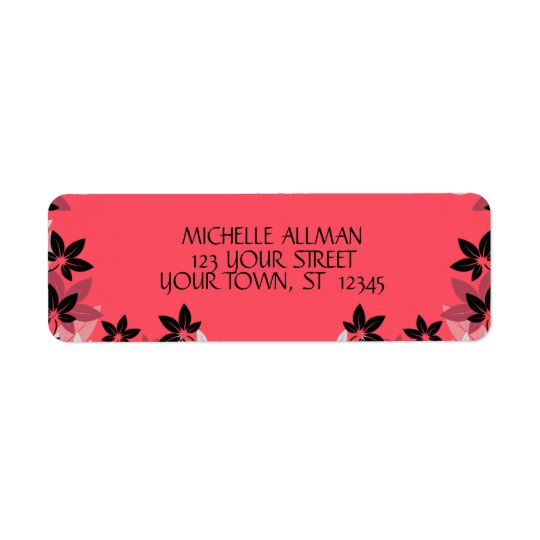 Pink Flowers Avery Label Return Address Label