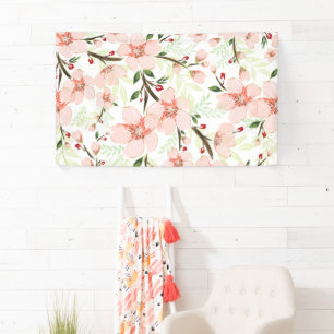 Pink flowers banner