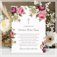 Pink Flowers Baptism Prayer