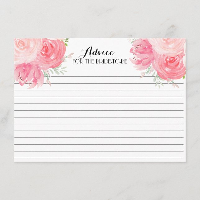 Pink FLowers  Beautiful Floral Advice Cards (Front)