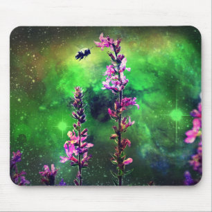 Pink Flowers & Bee Against The World Mouse Pad