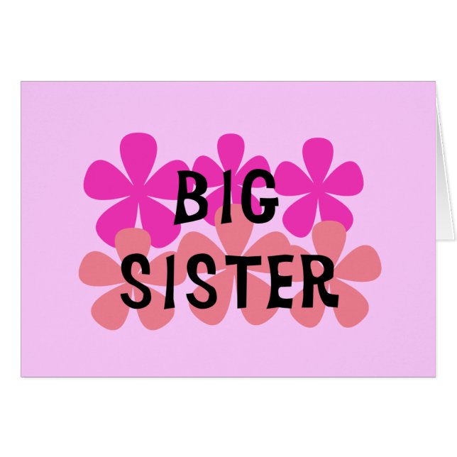 Pink Flowers Big Sister T-shirts and Gifts (Front Horizontal)
