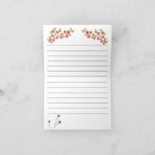 Pink Flowers Blank note card