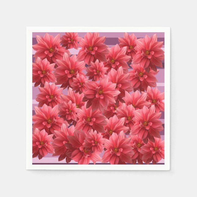 Pink Flowers Bloom  Napkin (Front)