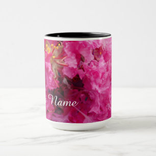 Pink Flowers Blossoms Personalised  Custom Name Mug