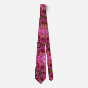 Pink Flowers Blossoms Tie