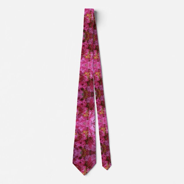 Pink Flowers Blossoms Tie (Front)
