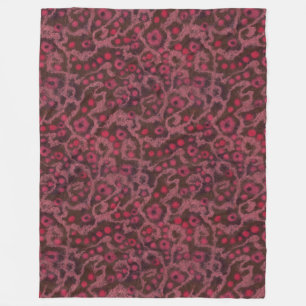 Pink Flowers, Blush Curves, fibre art felt pattern Fleece Blanket