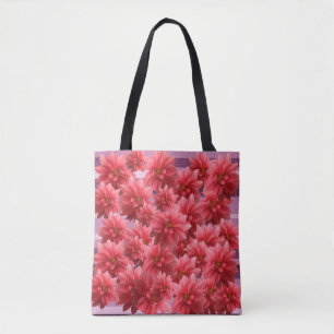Pink Flowers Botanical Art Tote Bag