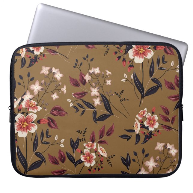 Pink flowers branch, abstract composition. laptop sleeve (Front)