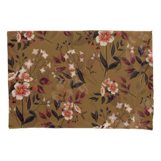 Pink flowers branch, abstract composition. pillowcase