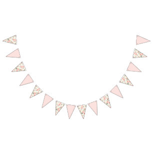 Pink flowers bunting
