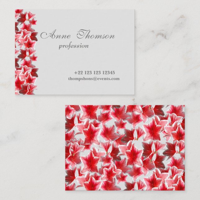 Pink Flowers  Business Card (Front/Back)