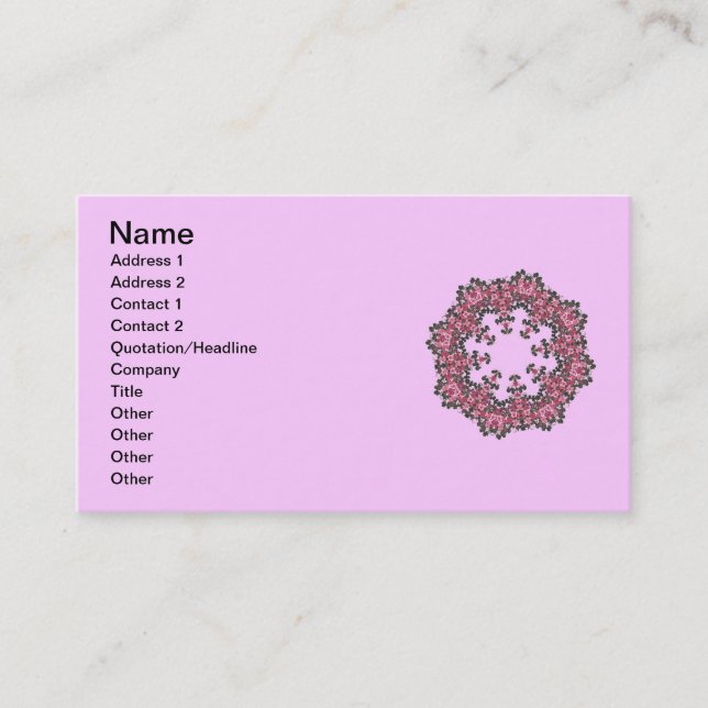 Pink Flowers Business Card (Front)