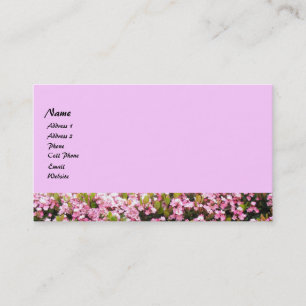 pink flowers business card