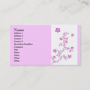 Pink Flowers Business Card