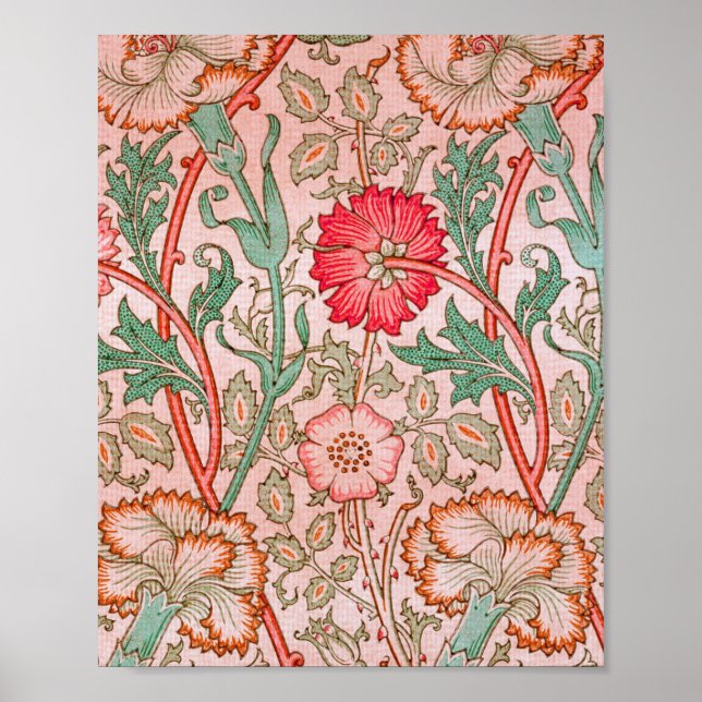 Pink flowers by William Morris  Poster (Front)