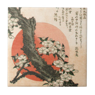 Pink flowers ceramic tile