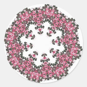 Pink Flowers Classic Round Sticker