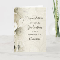 Pink Flowers Classmate Congratulations Graduation
