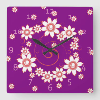Pink Flowers Clocks