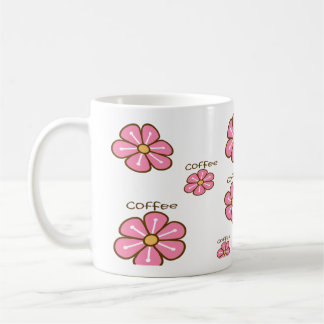 Pink flowers coffee mug