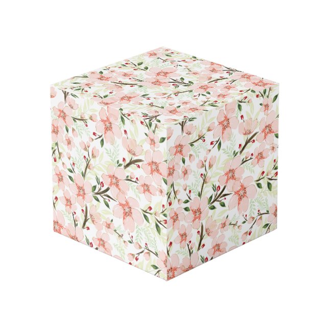 Pink flowers cube (Back Angled)