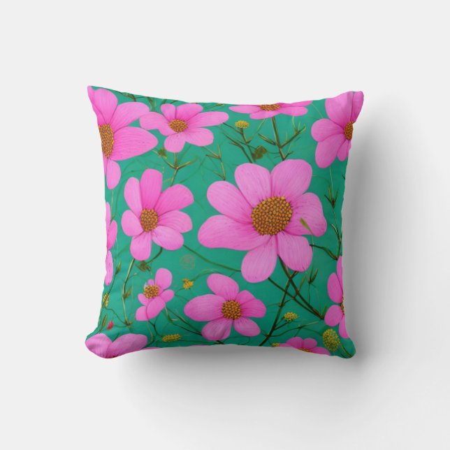 Pink flowers cushion (Front)