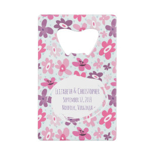 Pink Flowers Cute Whimsical Pattern Wedding